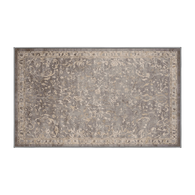 Tapis gris lavable à la machine, Rectangle 7 pi x 9 pi