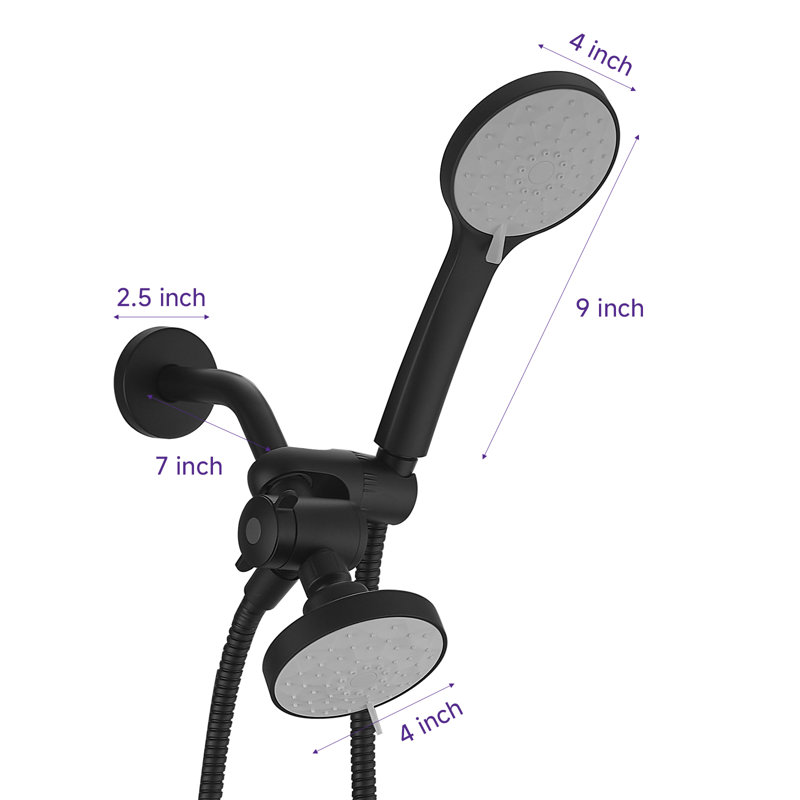 Single-Handle 4-Spray Dual Shower Faucet Set Trim Kit 1.8 GPM With Valve And Filtered Handheld Shower Head In Polished