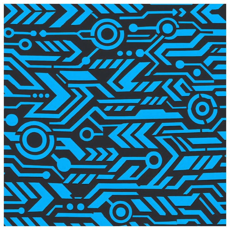 Blue Circuit Board Pattern Double Sided Throw Pillows, 20 x 20 inches