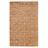 Breezeblock Geometric Hand-Loomed 9'10" x 13'1" Jute/Cotton Area Rug in Straw