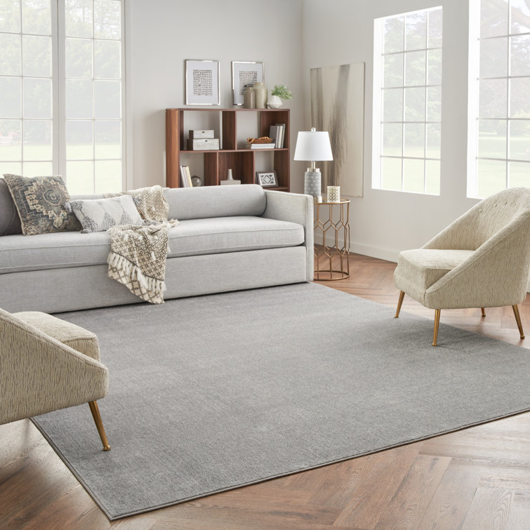 Mullican Sandy Solid Silver/Grey Easy Care Indoor/Outdoor Area Rug