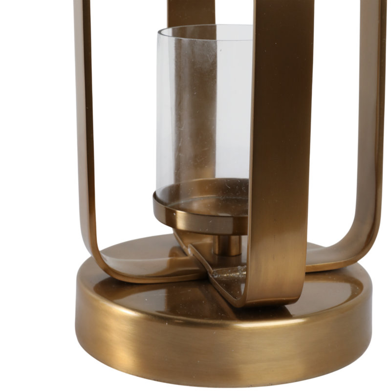 Decorative Sculptural Metal Candle Holder for Tabletop Accent - Modern Pillar Candlestick Holder for Entryway or Console Decor