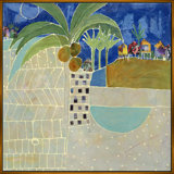 Beach Town Giclee On Canvas by Jill Krasner