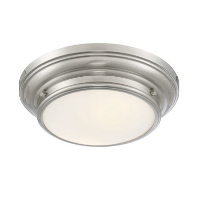 Plafonnier 2 lumières Meridian en nickel brossé