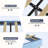 Upholstered Bed Frame with LED Lights & Fabric Headboard for Bedroom-480423596-480423599