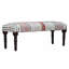 Modern Country / Farmhouse Multicolor/Brown Striped Handmade Upholstered Bench