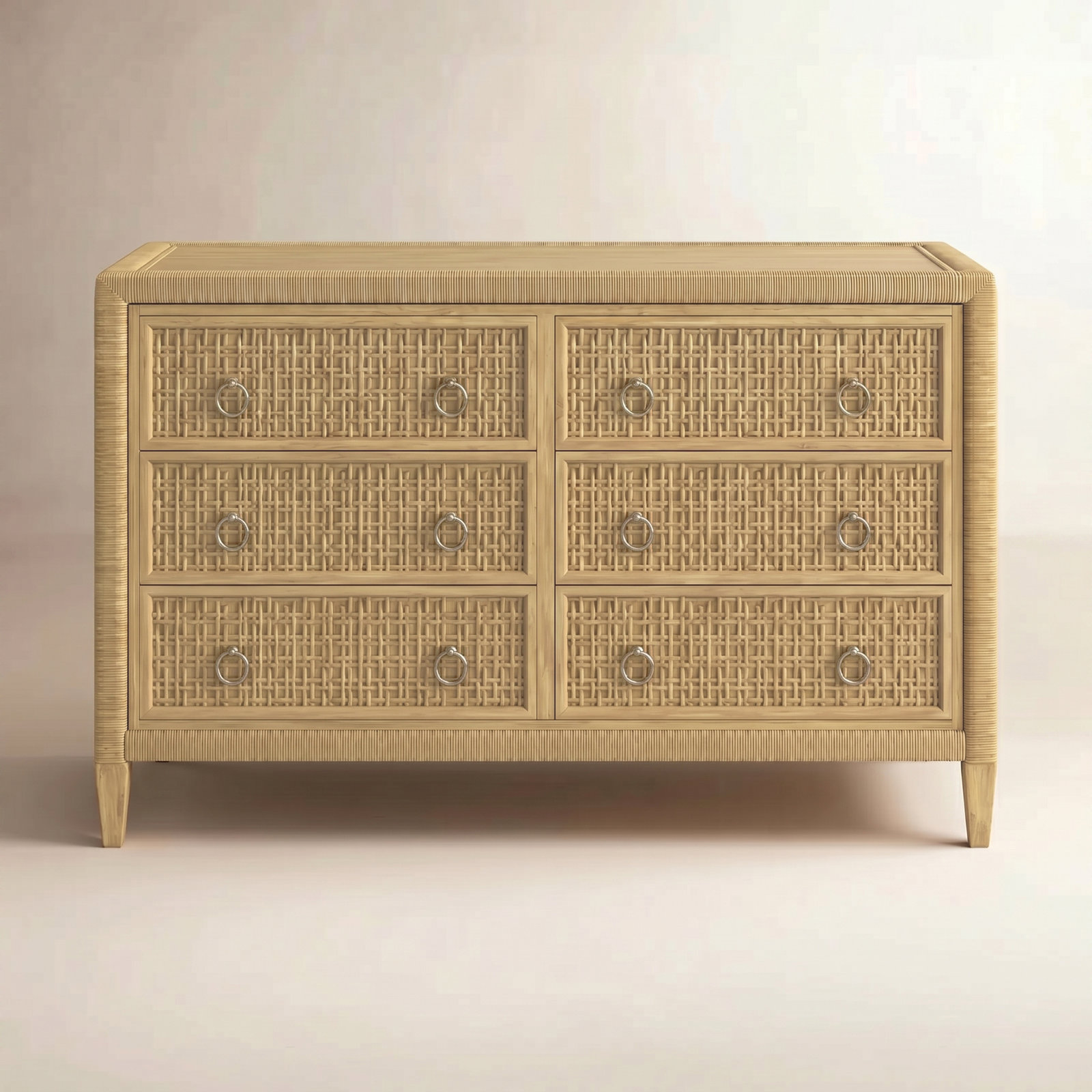 Monterey 54" Double Dresser, Pumice, Yes, Satin Nickel