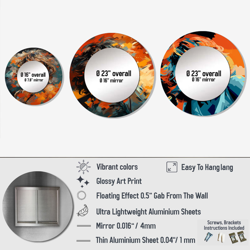 Devaun Metal Round Mirror