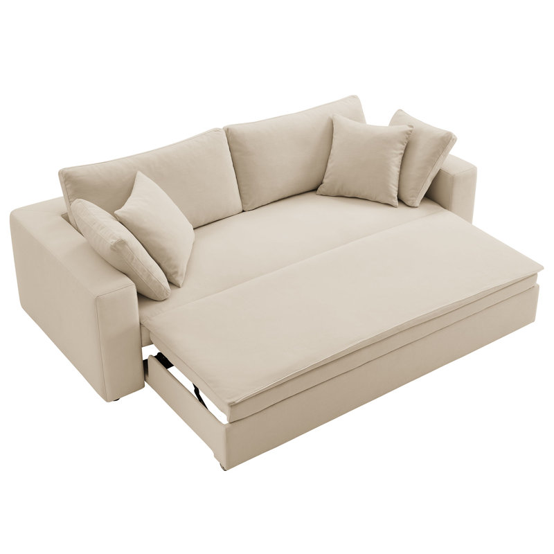 Divan-lit rembourré en duvet blanc pur Commix, Beige clair