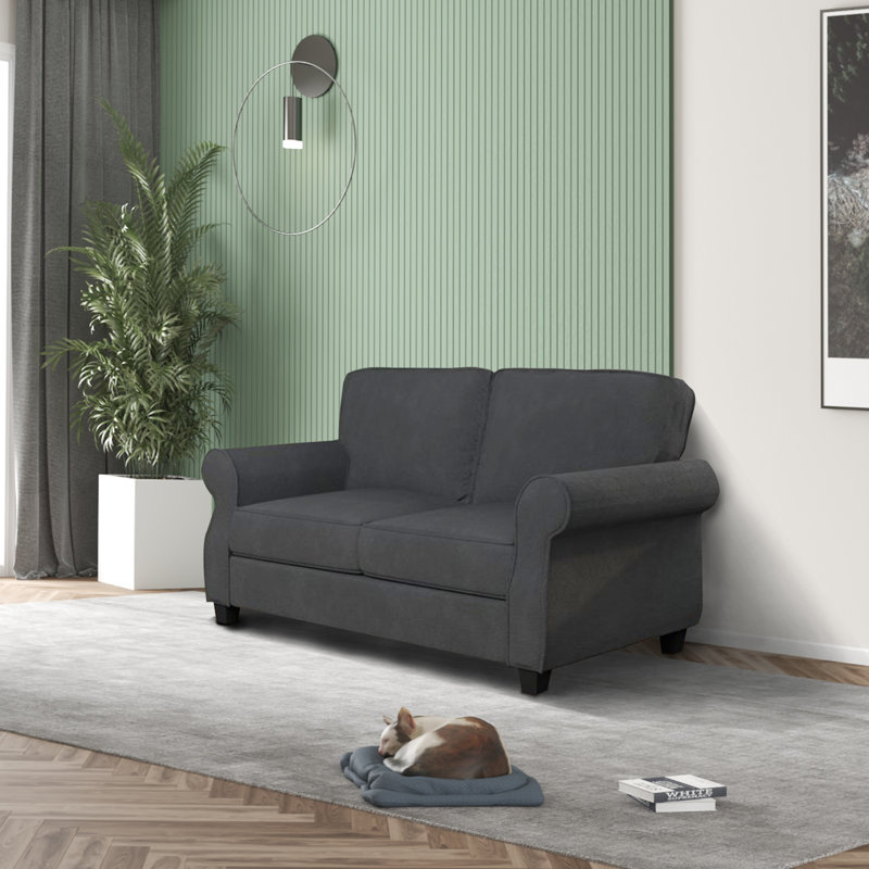 Canapé moderne à 2 places Comfy, Gris foncé
