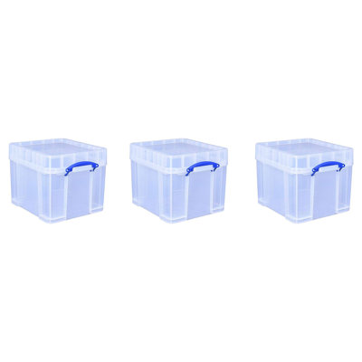 Orren Ellis 35 Liters Transparent Storage Container with Snap Lid, 3 Pack