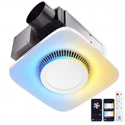 Lumary Smart WiFi Bath Exhaust Fan with CCT Dimmable LED Light, RGBAI Bathroom Fan with APP & Voice Control, 42 Scene Modes & Remote