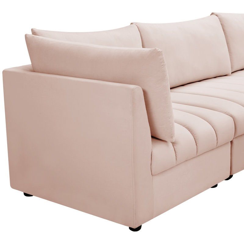 Ensoll Velvet Modular Sofa, Pink Velvet