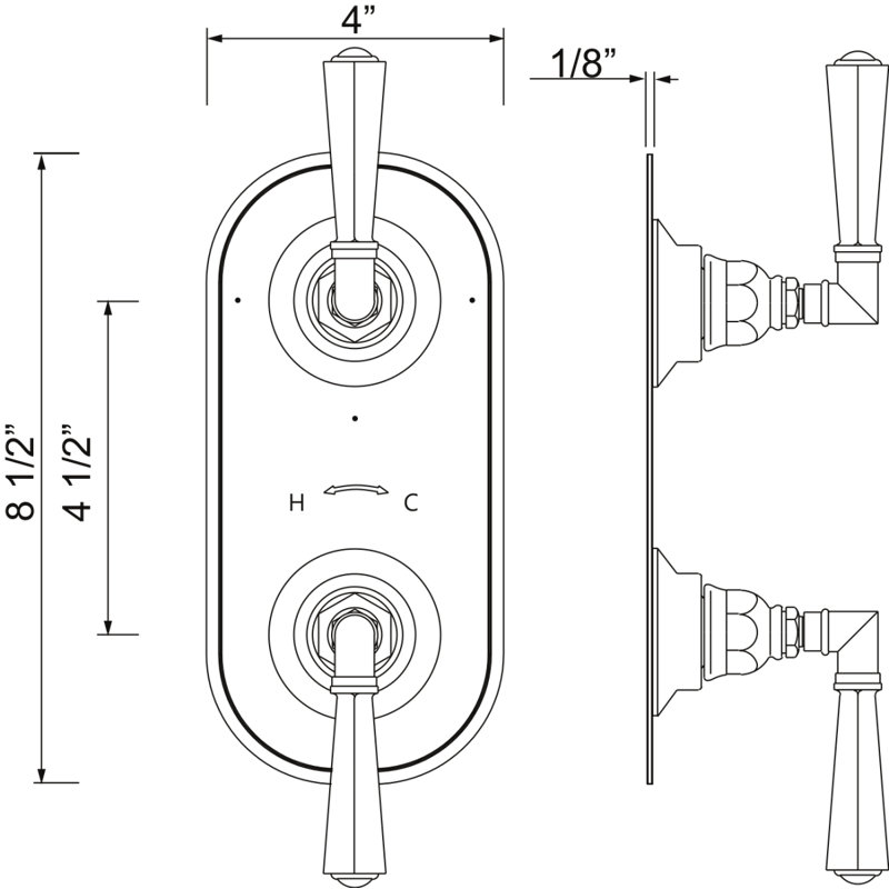 San Giovanni™ 1/2" Thermostatic Trim with Diverter, Satin Nickel