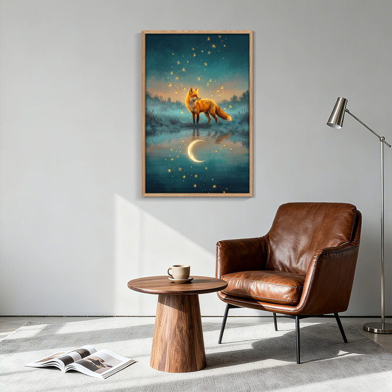 Fox Moon, reproduction d'art sur toile, ensemble de 1, Natural, H 24 po x l 18 po