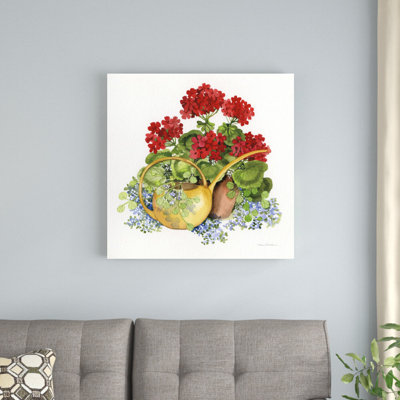 Geranium Tea IV by Kathleen Parr McKenna - Wrapped Canvas Painting