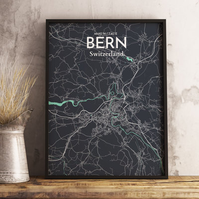 Bern City Map - No Frame Print