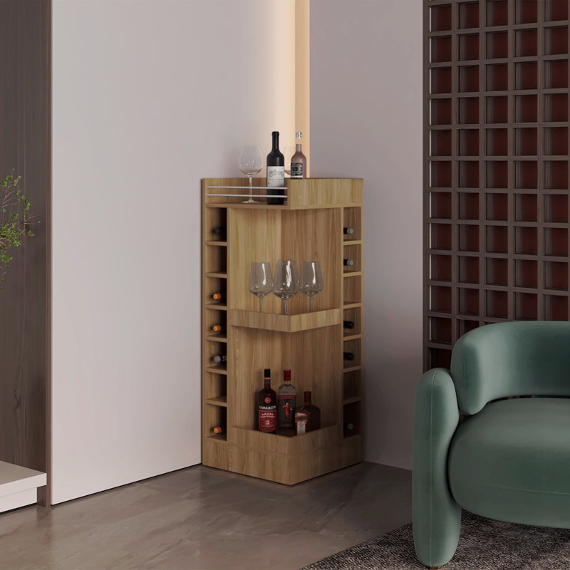 Bar, 16 tablettes, 45.9" H x 39.4" W x 18.3" D, Brun