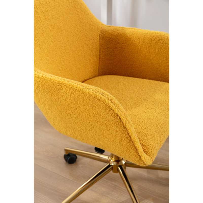 Fauteuil de bureau rotatif à hauteur réglable en tissu avec nouilles modernes en métal Modern, White