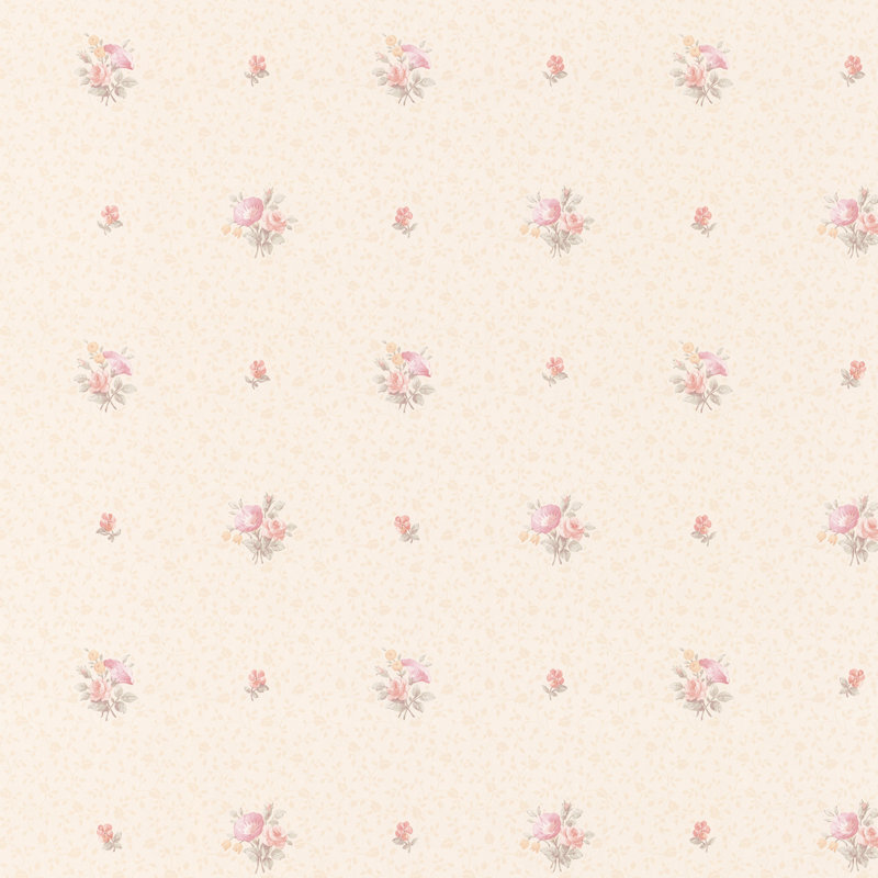 Rouleau de papier peint 33 pi x 20,5 po floral bouquet Beatrice, Crème