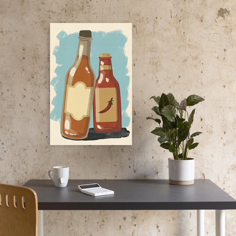 «Spices Hot Sauces», impression d'art mural rustique contemporain, H 18 po x l 12 po