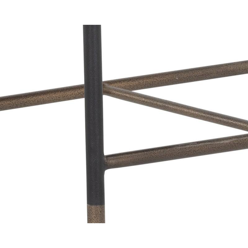 Brenan Upholstered Bar Stool with Metal Frame, Brown, Bar Stool (29.5” Seat Height)