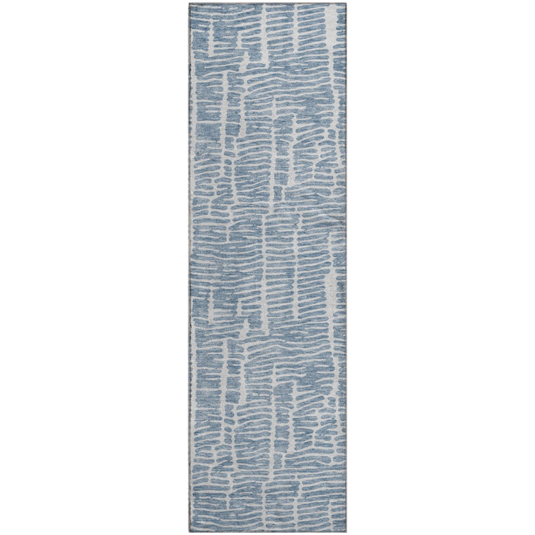 Premium Machine Washable Prisco Blue Rug