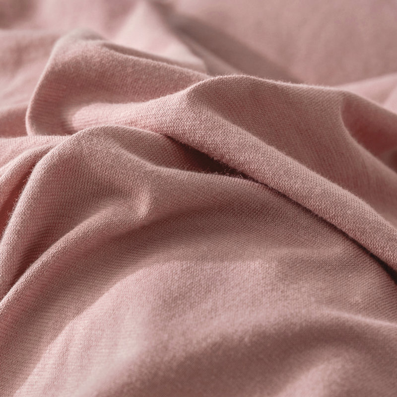 Jersey Cotton Set, Queen Duvet Cover + 2 Standard Shams,  Pink Chocolate