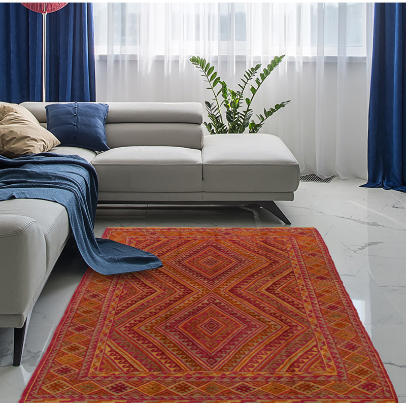 Tapis unique en laine noué à la main 4 pi 9 po x 6 pi 4 po nouvel âge Jianah