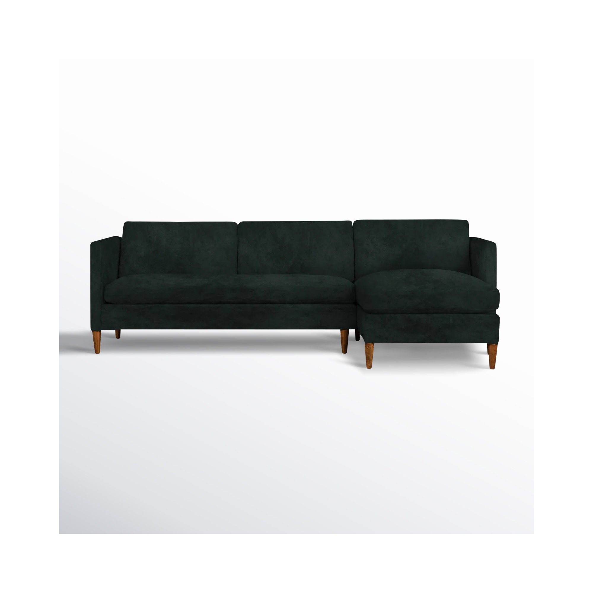 Clifford 2-Piece Sectional with Sinuous Springs and Feather Blend Cushions, Bella Hunter Performance Velvet