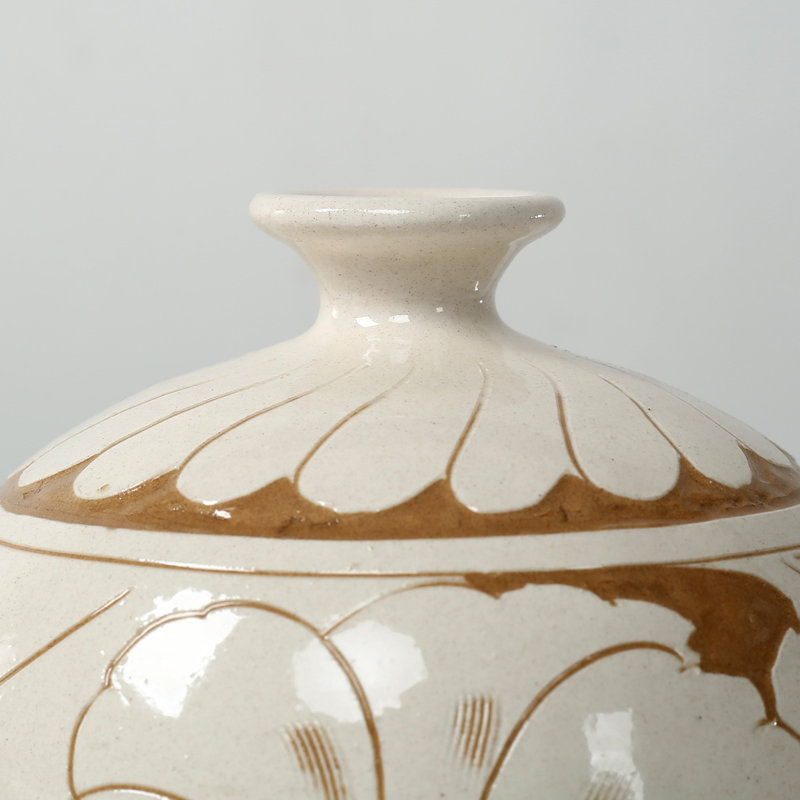 Approx. 8 Inches Amalfi Double Glazed Round Vase with Small Opening (2" Opening)