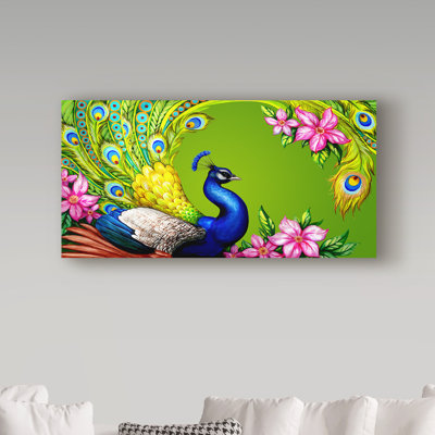 « superbe peacock », reproduction d’impression sur toile tendue