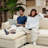 4-Piece L-Shaped Chenille Upholstered Sectional Sofa with Reversible Ottoman-2086502896