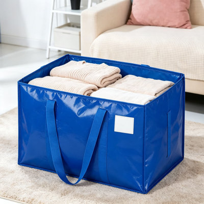 Extra Large Storage Bags for Moving and Organization, Waterproof Heavy Duty Totes with Reinforced Handles and Label Pocket, Foldable Closet Storage Containers for Bedding, Clothing, and Camping Gear, Multi-Purpose Durable Storage Solution