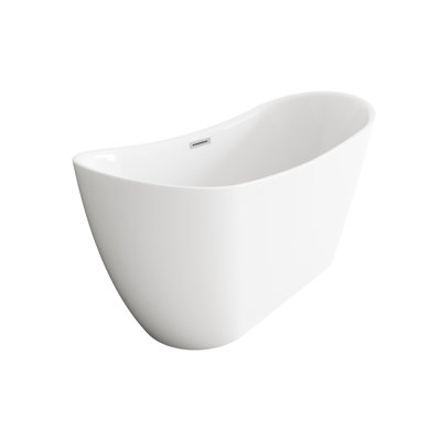 59 Inch Bathtub in Glossy White with Trim