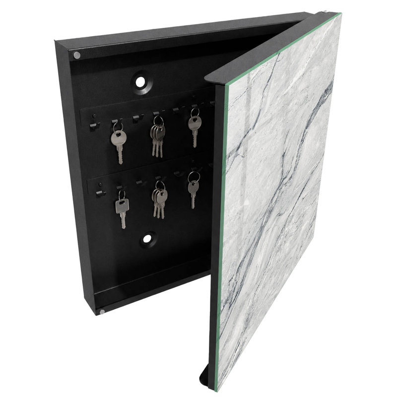 Key cabinet, Opens to the right, 30x30x5, Black, The stone elegance of gray without unnecessary additions, 