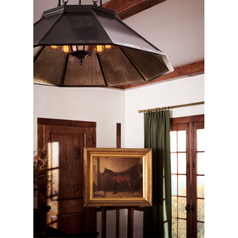 Ralph Lauren Rivington 8 Light Medium Pendant, Natural Brass, White Glass