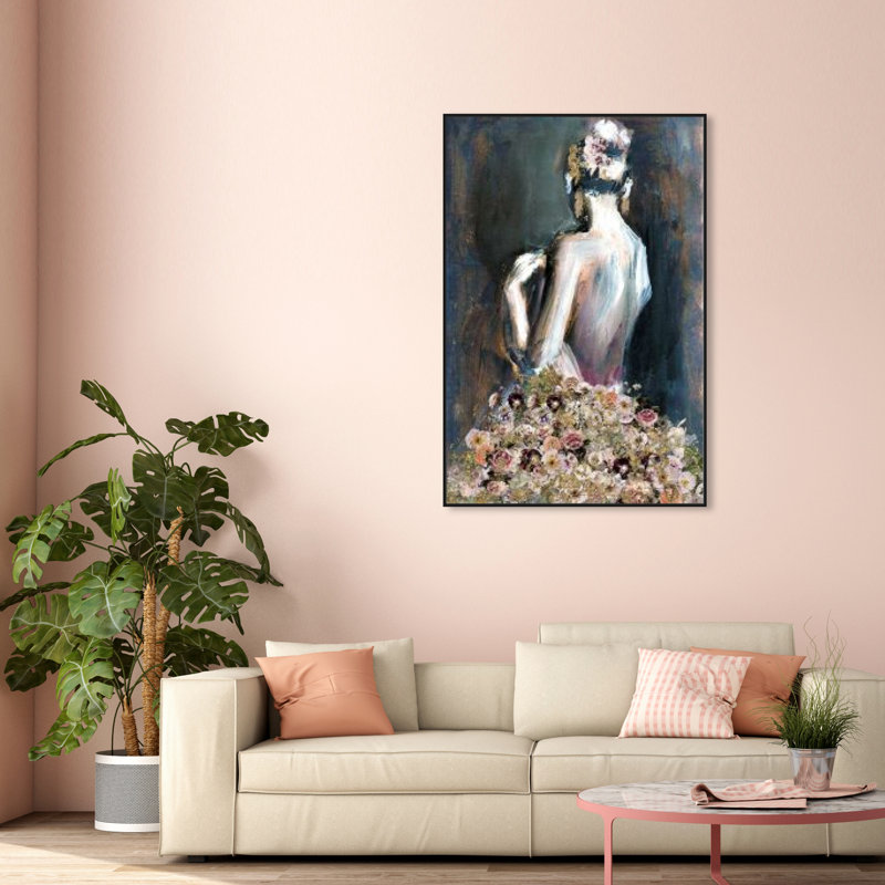 Pensée sur vous - impression sur toile, Toile encadrée, H 45 po x l 30 po, Noir