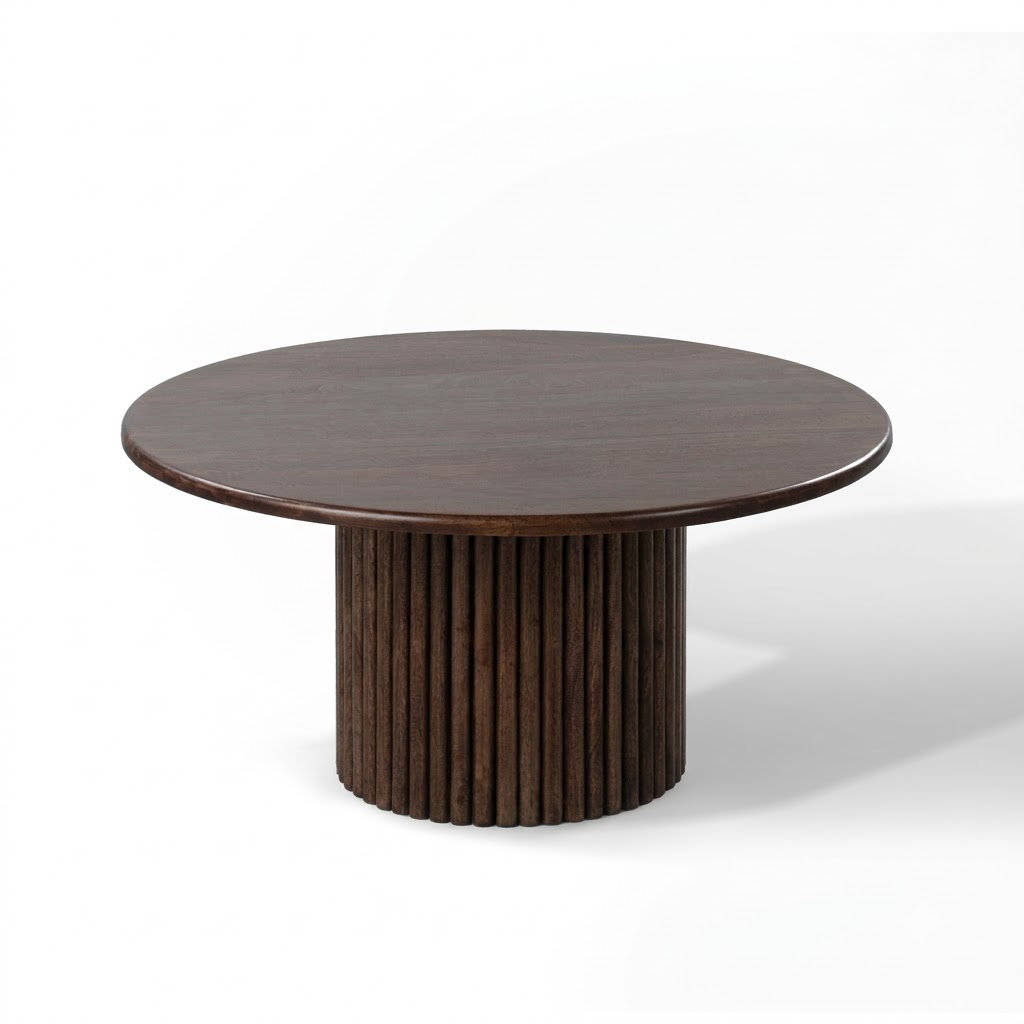 Auren Solid Wood Fluted Coffee Table