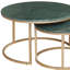 Ensemble de deux tables basses imbriquées en marbre et fer