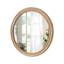 Miroir rond rond à cadre en bois avec détail nervuré, 23,62 po