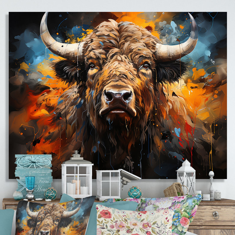 Buffalo Majestic Bison Collage - Bison Wall Art, H 24 po x l 32 po x P 1 po