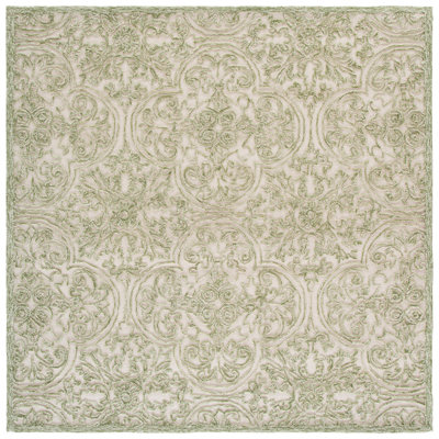 Tapis ivoire / vert Alfio Trace 101