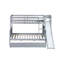 Twin Over Full Bunk Bed With 2 Drawers, Slide, Shelves, Ladder, Rubber Wood Bunk Bed With Slide, Drawers,Grey-1673640642