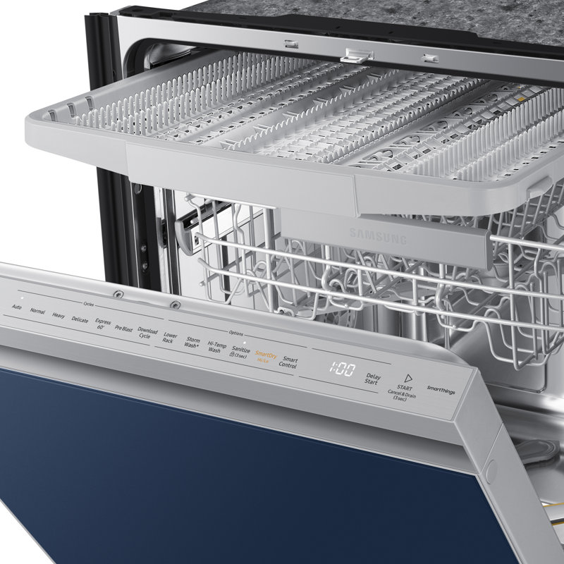 Samsung Bespoke Custom Dishwasher Panel, Navy Steel
