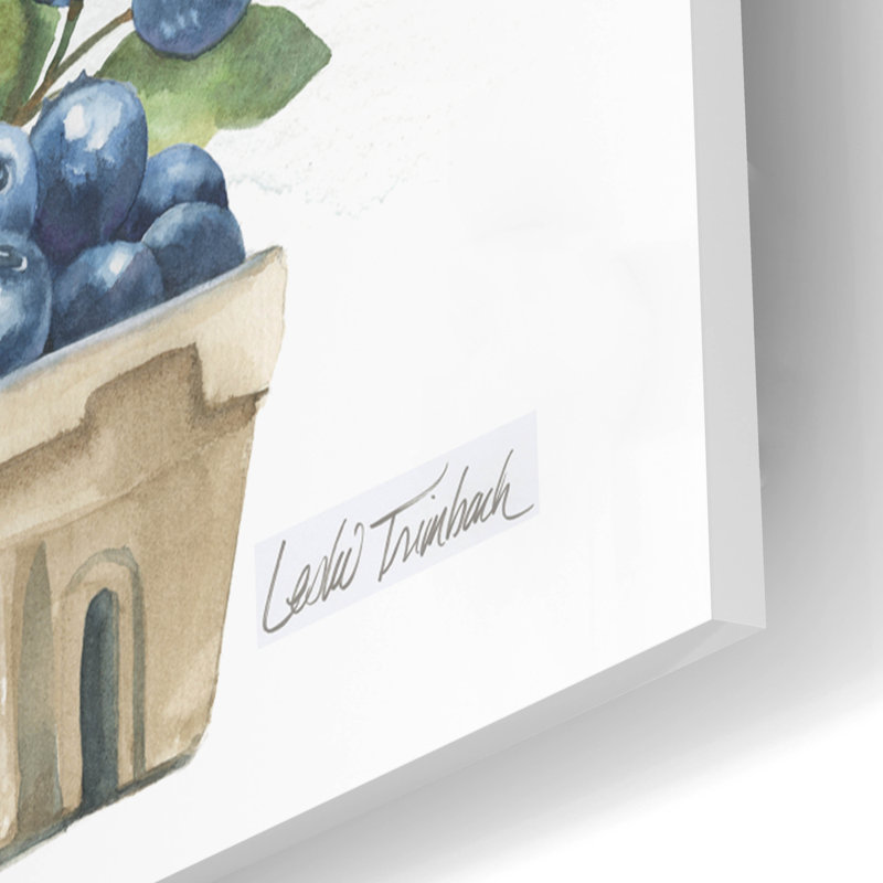 Art mural en verre épique «Red White and Blue Floral 2» par Leslie Trimbach, H 24 po x l 16 po x P 0,2 po