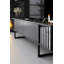 Meuble télé moderne avec pieds en métal, anthracite et noir, 70,9 po x 11,8 po x 18,9 po | 100% panneau de particules enduit de mélamine, épaisseur: 0,71 pouce | Comprend 2 tablettes murales de 8,7 po x 8,3 po x 23,6 po | Design industriel élégant pour le salon-2141933440