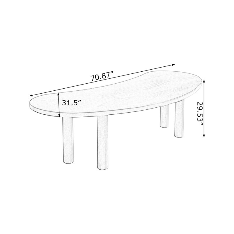 WD728254364910&Size Solid Wood Solid Wood Writing Desk, 29.53" H x 70.87" W x 31.5" D