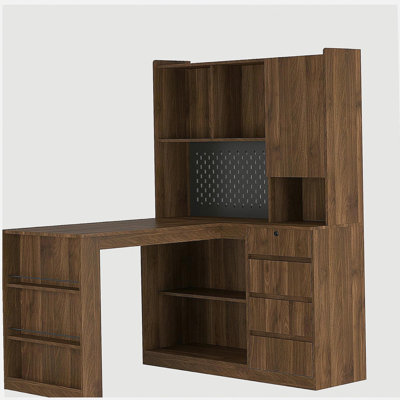 Bureau en L avec chargeur, bureau d'ordinateur avec tiroirs, bibliothèque, avec éclairage à DEL, bureau d'angle moderne, bureau à domicile, bureau d'écriture en L, bureau d'ordinateur de coin avec rangement