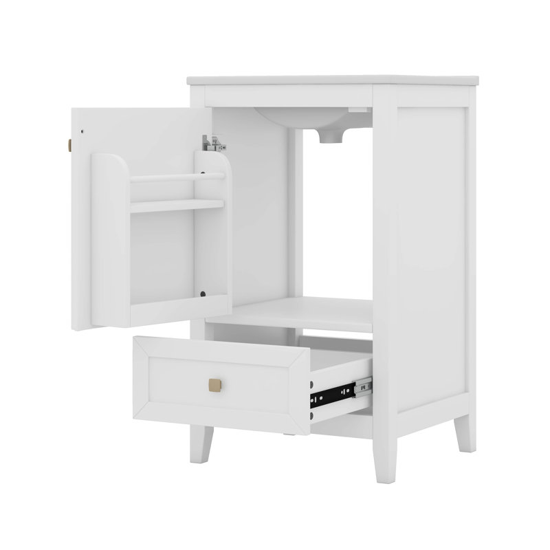 Meuble-lavabo avec lavabo, petite armoire de salle de bain, Blanc